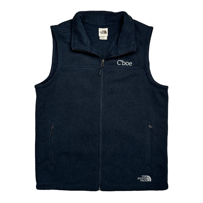 Cboe Logo The North Face Fleece Gilet - Large Navy Polyester
