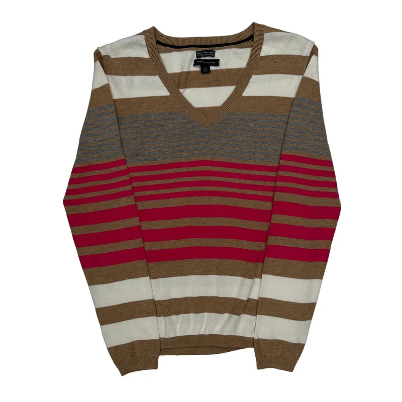 Tommy Hilfiger Striped Jumper - Small Multicoloured Cotton