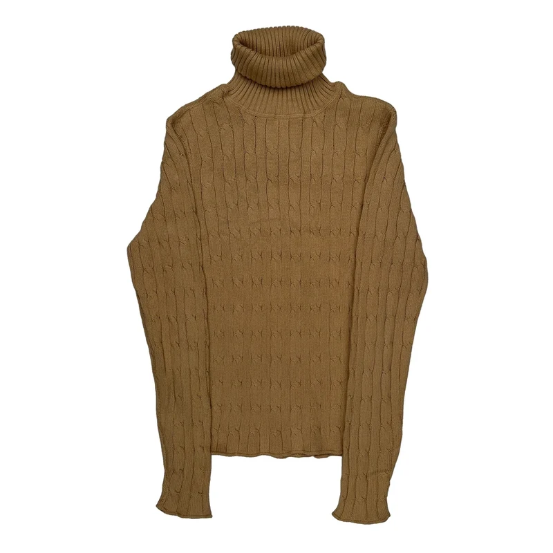 Cable Knit Ralph Lauren Jumper - Small Beige Cotton