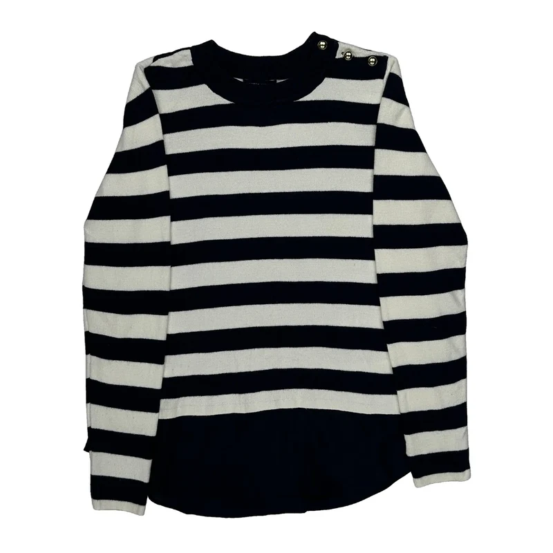 Tommy Hilfiger Striped Jumper - Medium Black & White Cotton