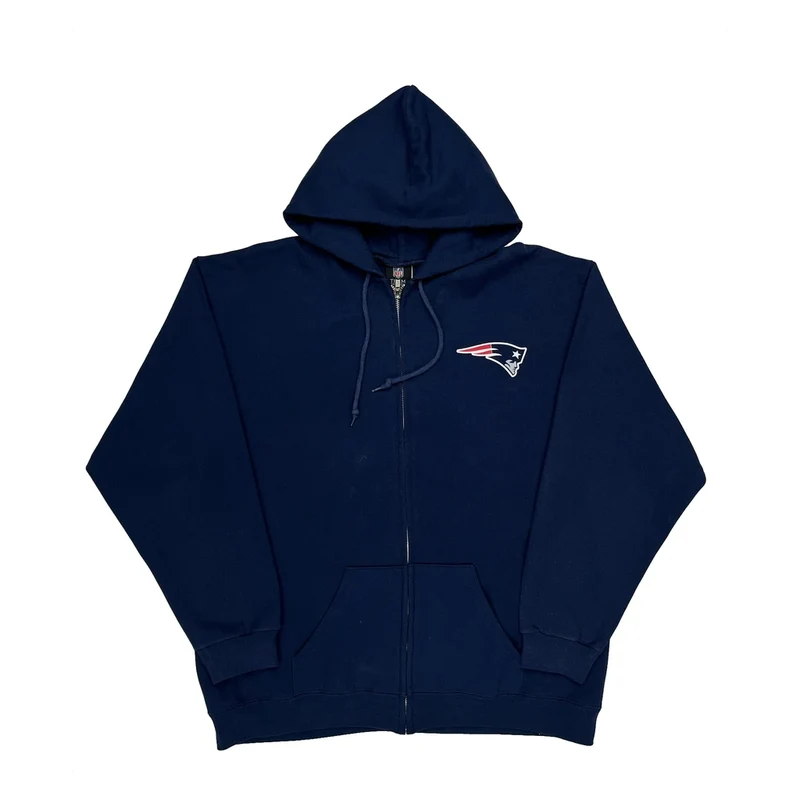 Patriots Nfl Football Hoodie - Large Navy Cotton