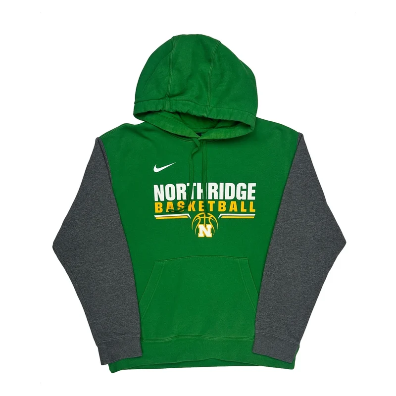Northridge Basketball Nike Hoodie - Large Green Cotton