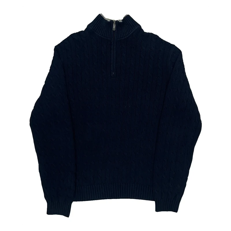Tommy Hilfiger 1/4 Zip - XL Navy Cotton