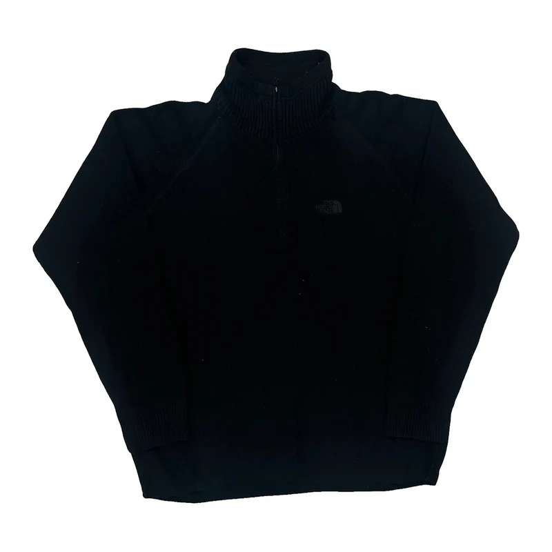 The North Face 1/4 Zip - Large Black Polyester