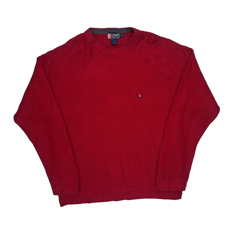 Chaps Ralph Lauren Jumper - Large Red Cotton