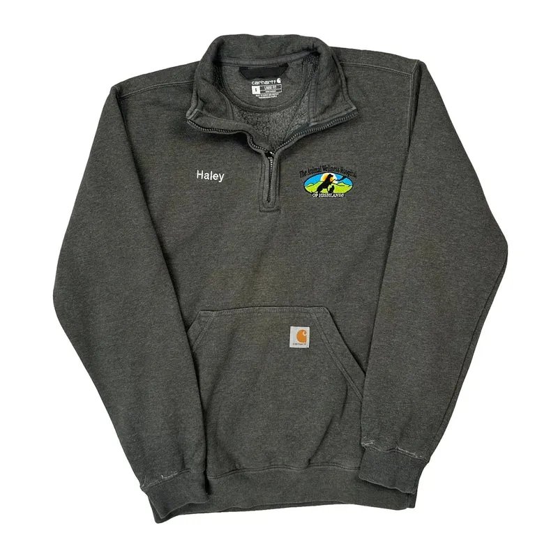 The Animal Wellness Hospital Of High Island Carhartt 1/4 Zip - Small Grey Cotton Blend