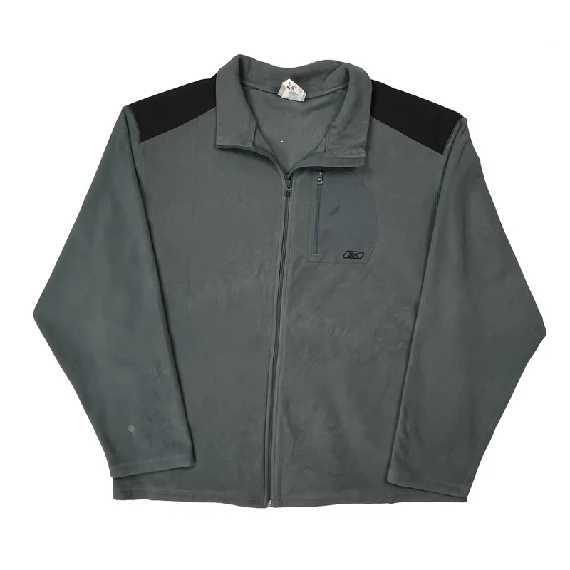 Reebok Fleece Jacket - 2XL Grey Polyester