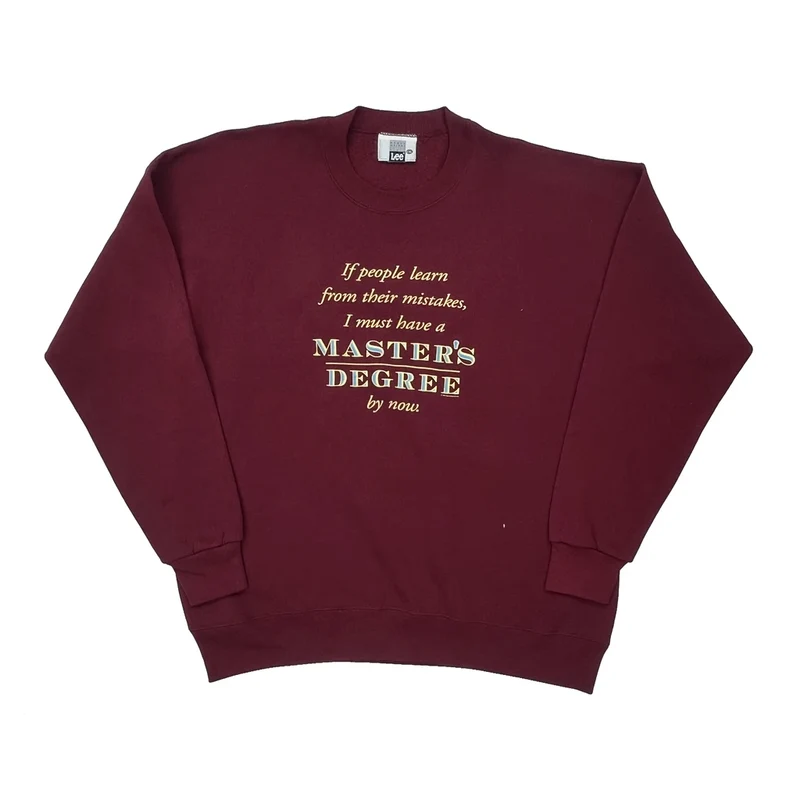 Masters Degree Lee Sweatshirt - 2XL Burgundy Cotton Blend