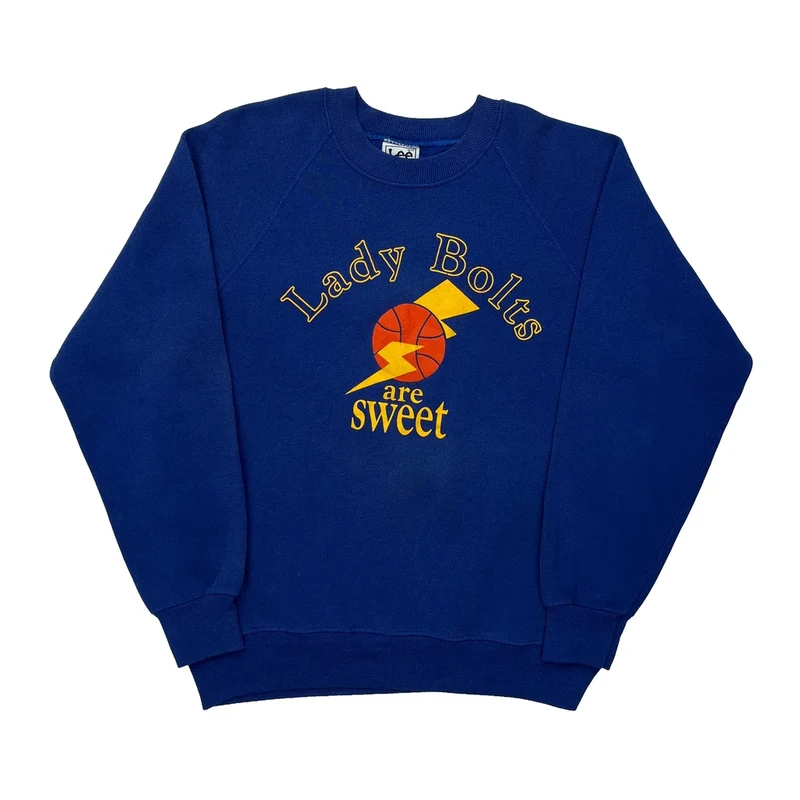 Lady Bolts Lee Graphic Sweatshirt - Large Blue Cotton