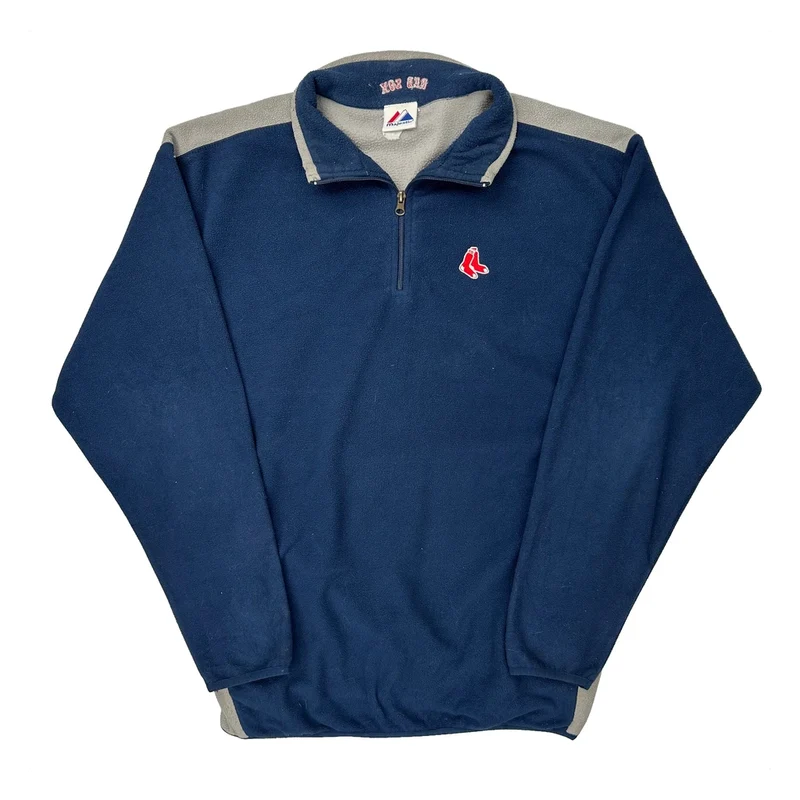 Red Sox Majestic 1/4 Zip - XL Blue Polyester