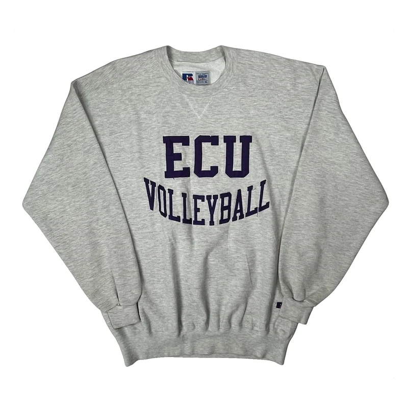 Ecu Volleyball Russell Athletic College Sweatshirt - XL Grey Cotton