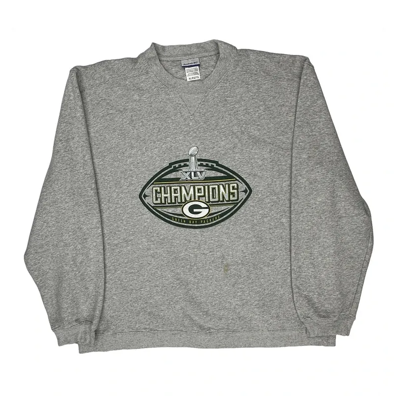 Green Bay Packers Reebok Nfl Sweatshirt - XL Grey Cotton Blend