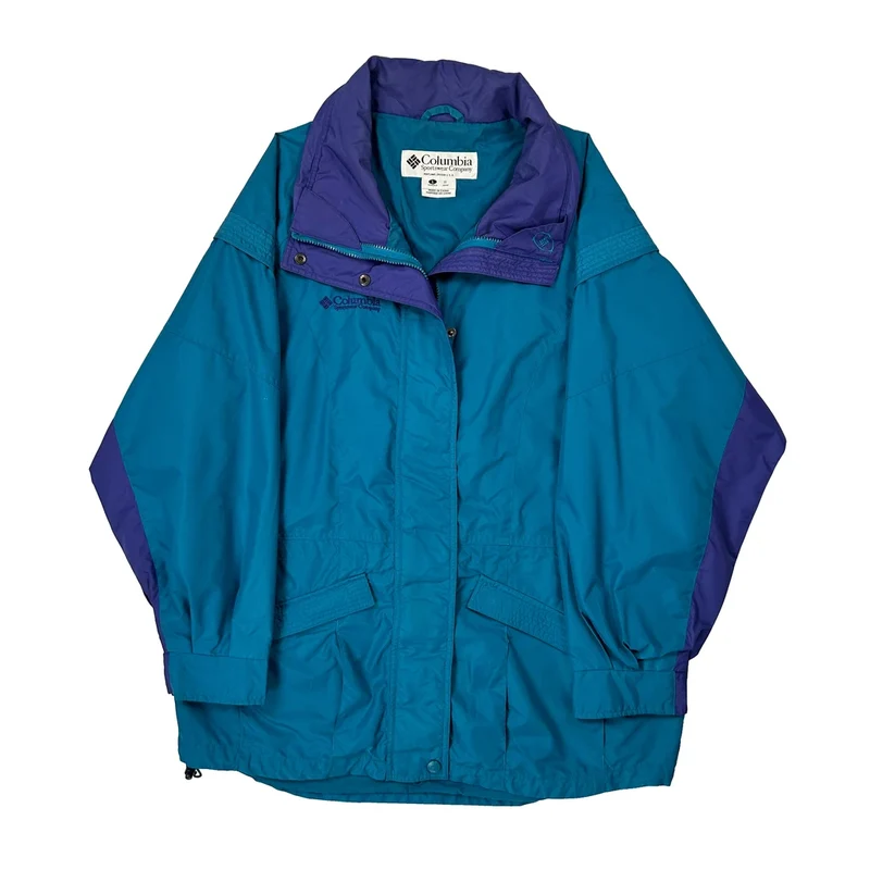 Columbia Oversized Jacket - Large Blue Nylon