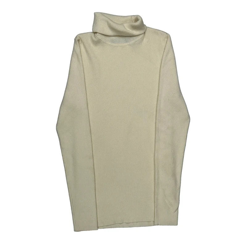 Ralph Lauren Roll Neck Jumper - Medium Cream Cotton