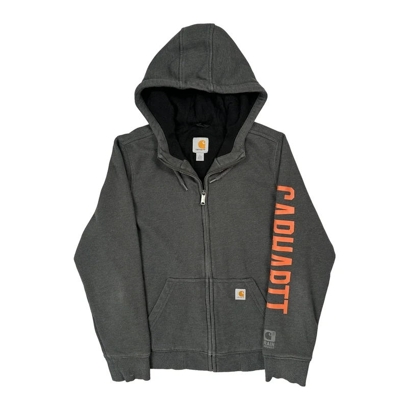 Age 12-14 Carhartt Hoodie - Large Grey Cotton