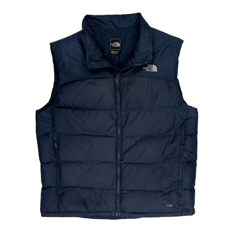 700 Fill The North Face Puffer Gilet - Large Blue Down