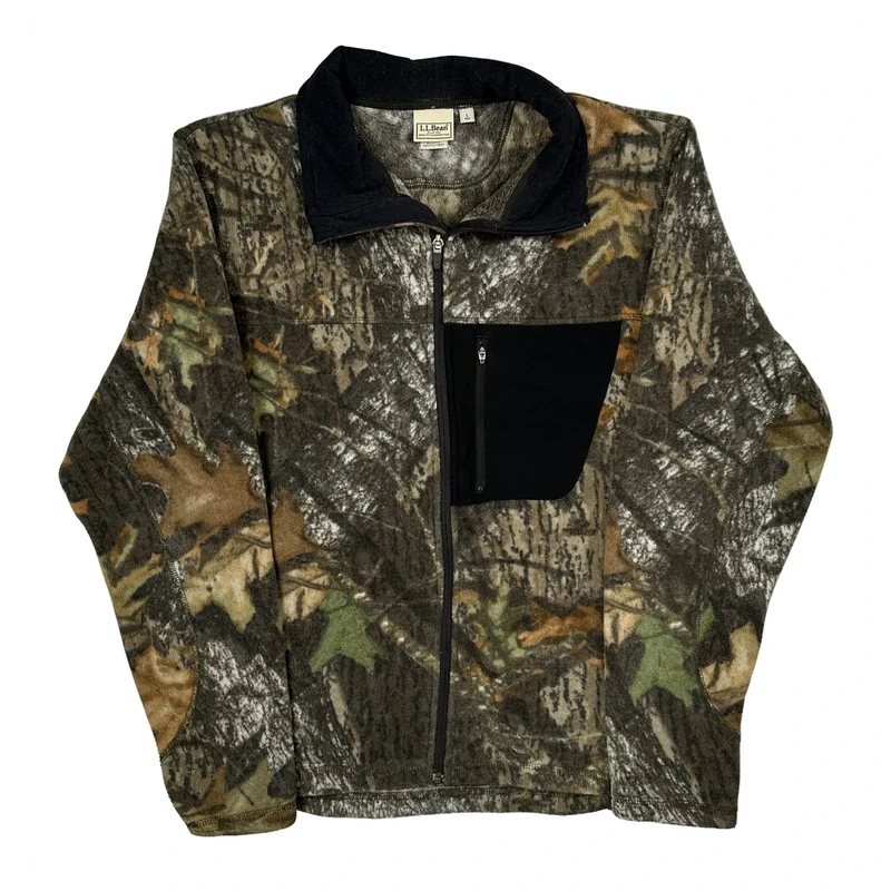 L.L.Bean Camo Fleece Jacket - Large Camo Polyester