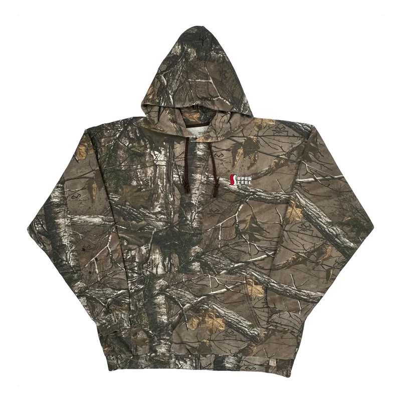 Super Steel Logo Russel Camo Hoodie - 2XL Camo Cotton Blend