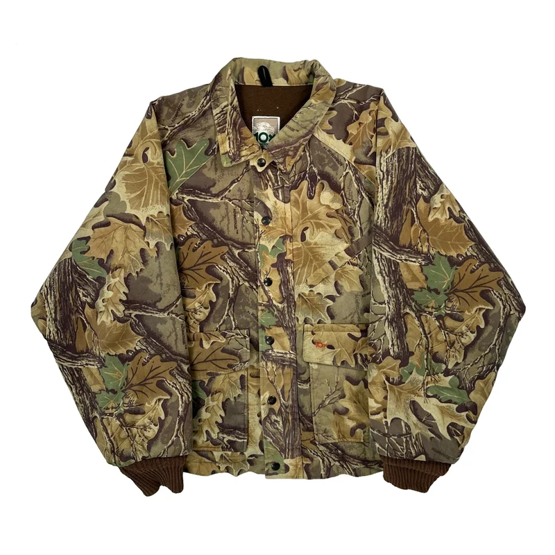 Cropped 10X Detroit Style Camo Jacket - Large Camo Cotton