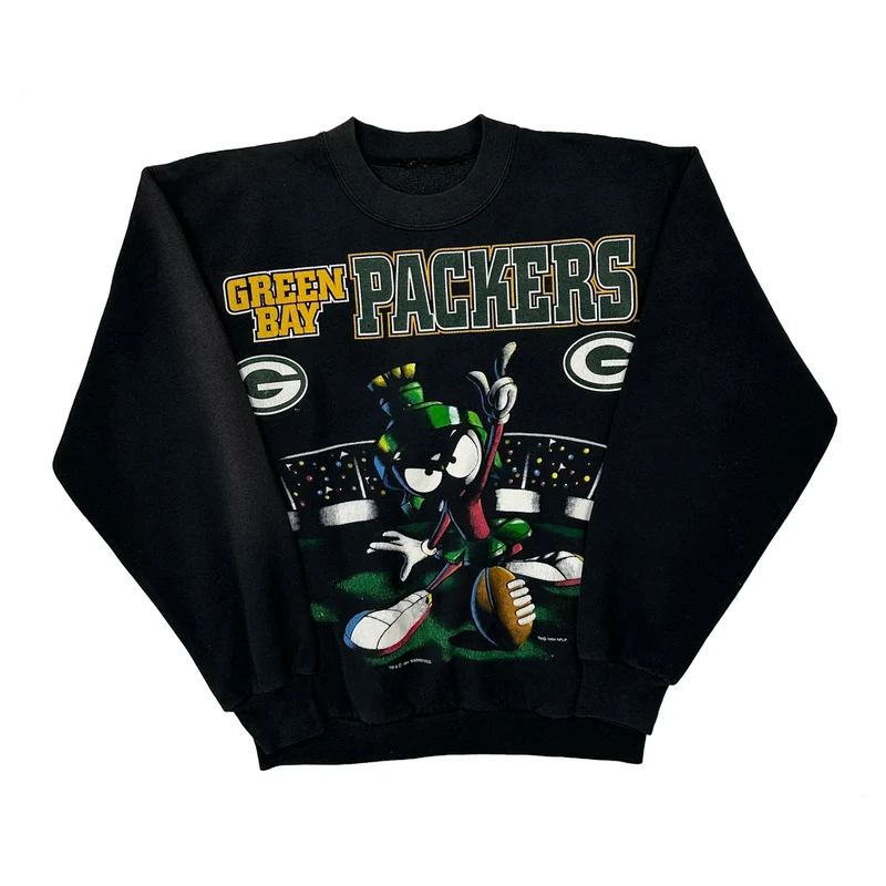 Green Bay Packers Looney Tunes Nfl Sweatshirt - Medium Black Cotton