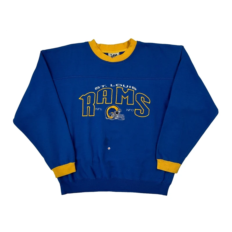 St. Louis Rams Lee Sport Nfl Sweatshirt - Medium Blue Polyester Blend