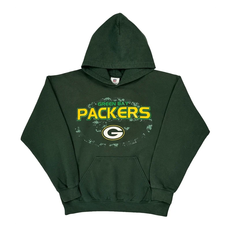 Green Bay Packers N.F.L. Team Apparel Nfl Hoodie - Medium Green Cotton Blend
