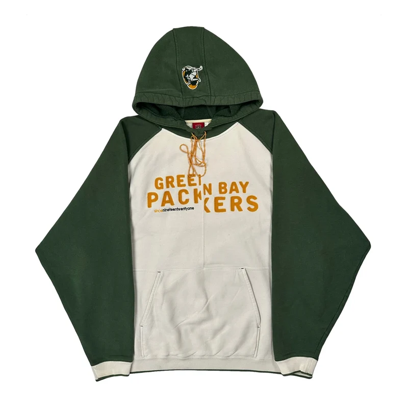 Green Bay Packers Reebok Nfl Hoodie - XL Cream Cotton