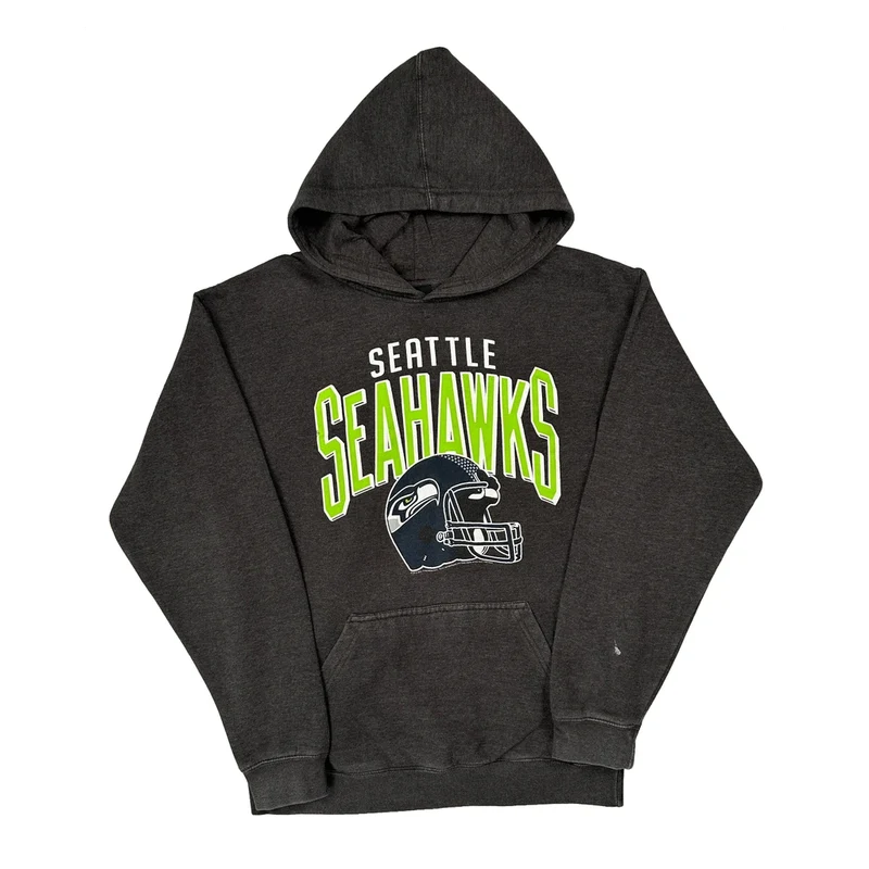 Seattle Seahawks Nfl Hoodie - Medium Grey Cotton Blend