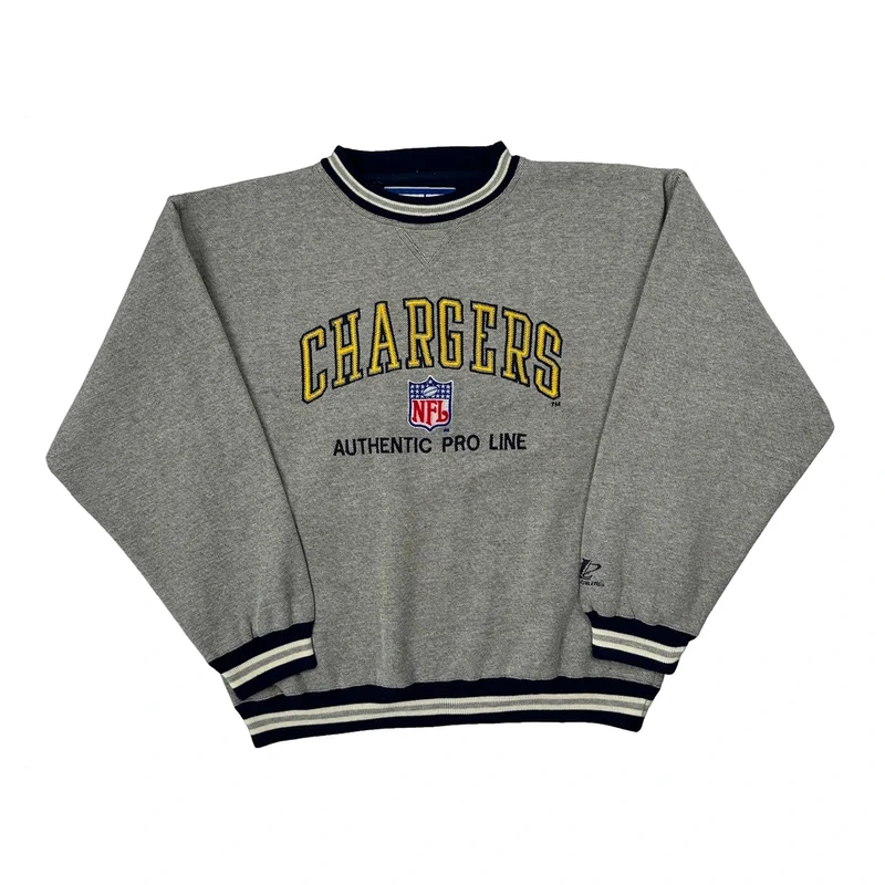 Chargers Logo Athletics Nfl Sweatshirt - Large Grey Polyester Blend