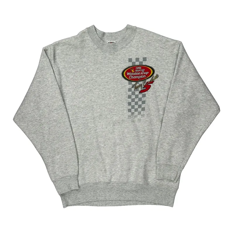Winston Cup Champion Fruit Of The Loom Nascar Sweatshirt - Large Grey Cotton Blend