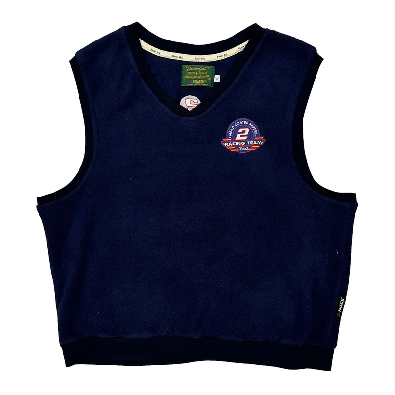Racing Team Bastion Golf V-Neck Sweater Vest - XL Navy Polyester