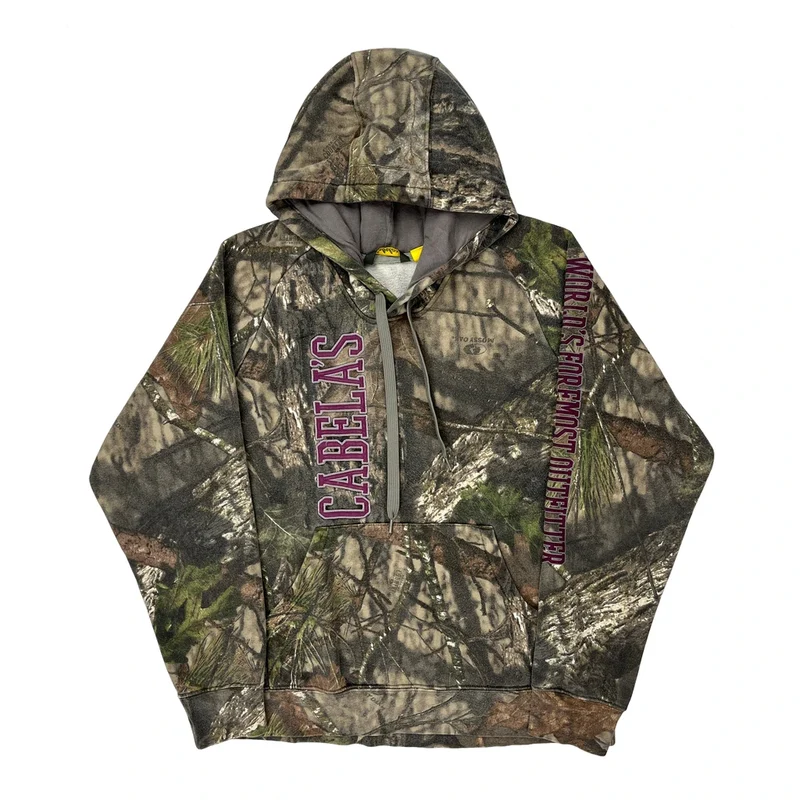 Cabelas Hoodie - Large Camo Cotton