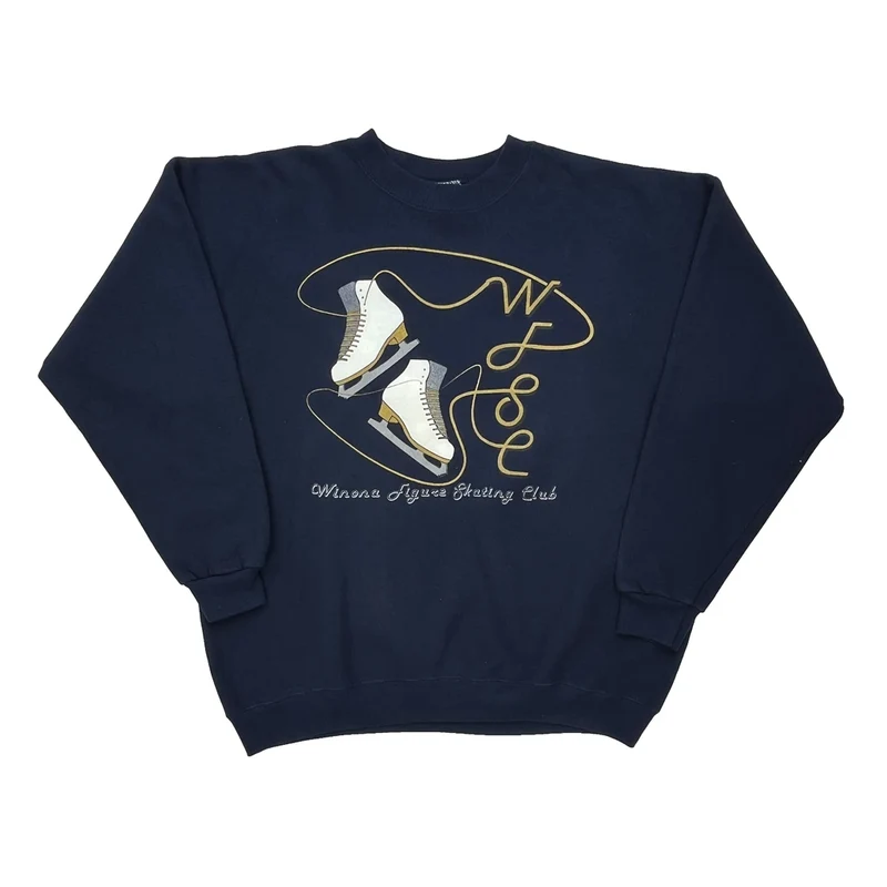 Winners Figure Skating Club Lee Graphic Sweatshirt - XL Navy Cotton