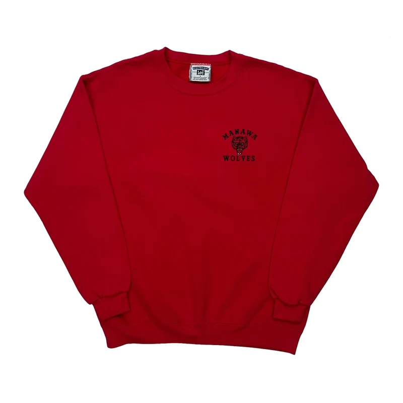 Manawa Wolves Lee Sweatshirt - Large Red Cotton