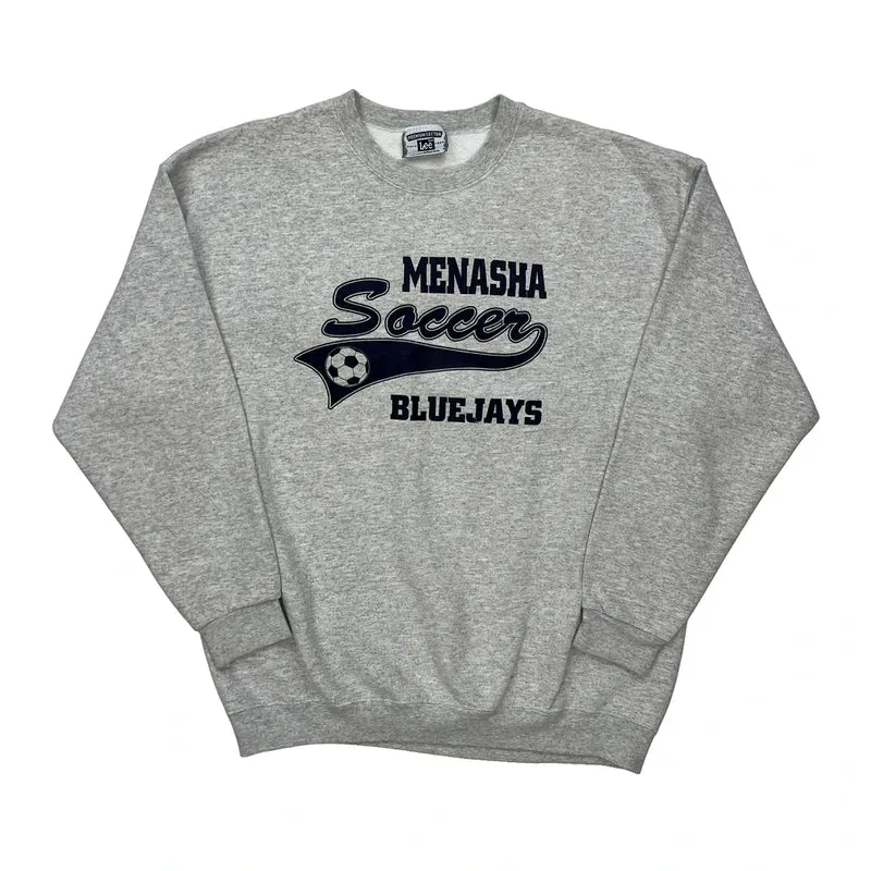 Menasha Soccer Bluejays Lee College Sweatshirt - XL Grey Cotton