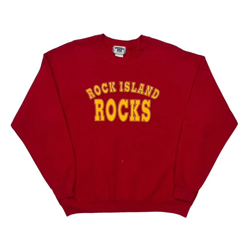 Rock Island Rocks Lee College Sweatshirt - XL Red Cotton Blend