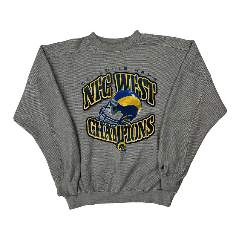 St. Louis Rams Logo Athletics Nfl Sweatshirt - Large Grey Polyester Blend