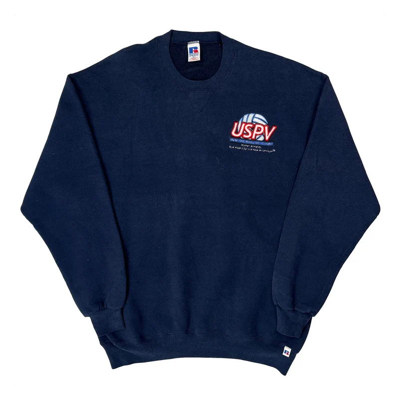 USpv Russell Athletic Tall Sweatshirt - XL Navy Cotton