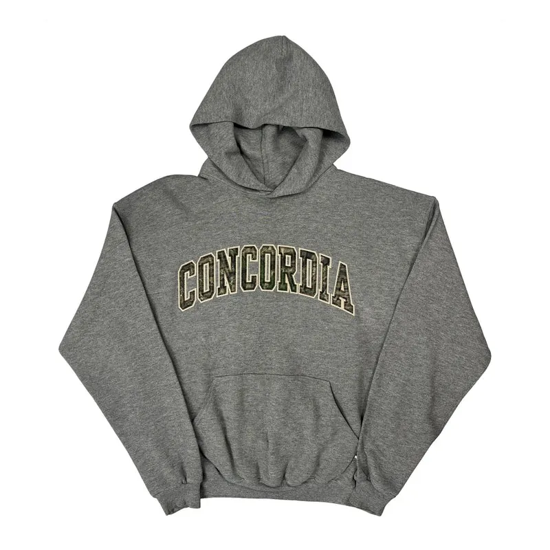 Russell Athletic College Hoodie - Large Grey Cotton