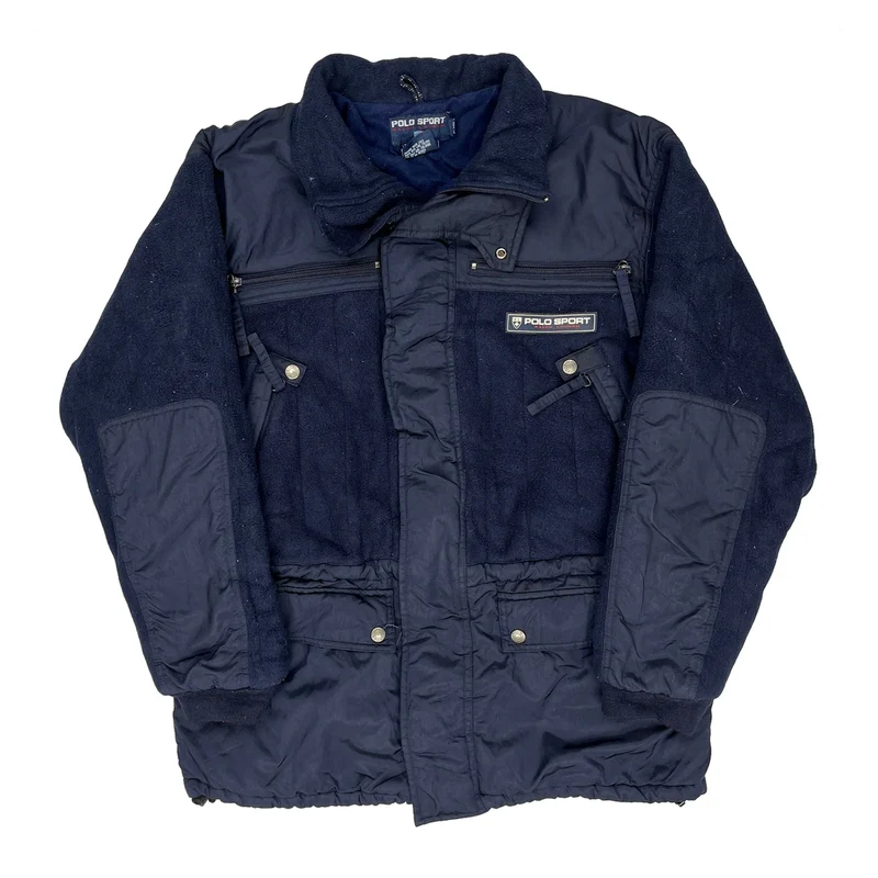 90S Polo Sport Panelled Multi Pocket Jacket - Medium Navy Polyester