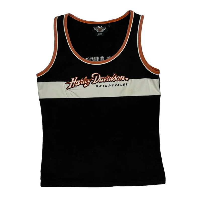 Motorcycles Harley Davidson Graphic Vest - Medium Black Cotton