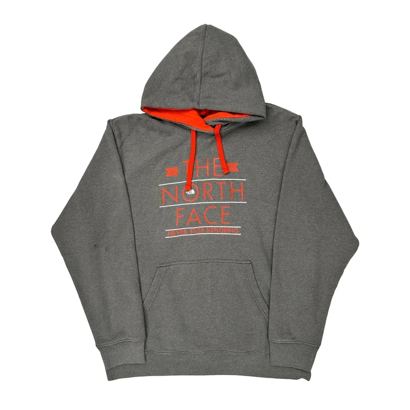 Never Stop Exploring The North Face Hoodie - 2XL Grey Cotton Blend