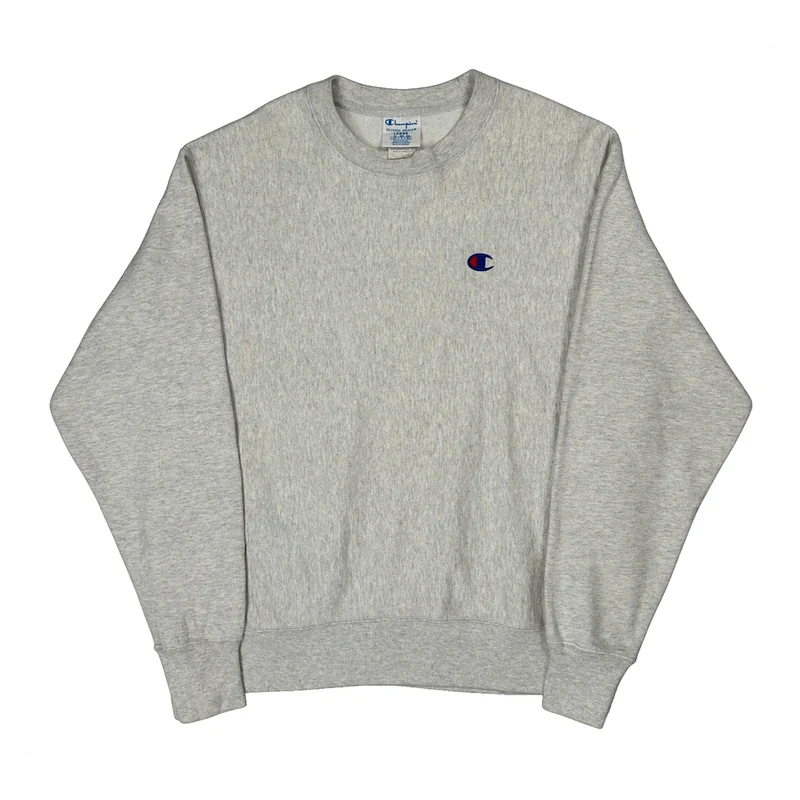 Reverse Weave Champion Sweatshirt - Large Grey Cotton Blend