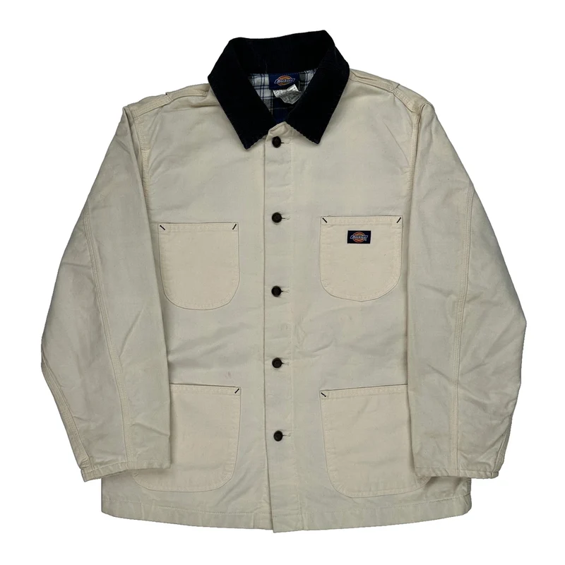 Dickies Checked Jacket - Large Black Cotton