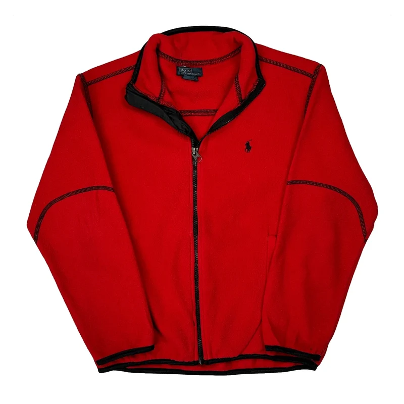 Age 10-12 Polo By Ralph Lauren Fleece Jacket - Medium Red Polyester
