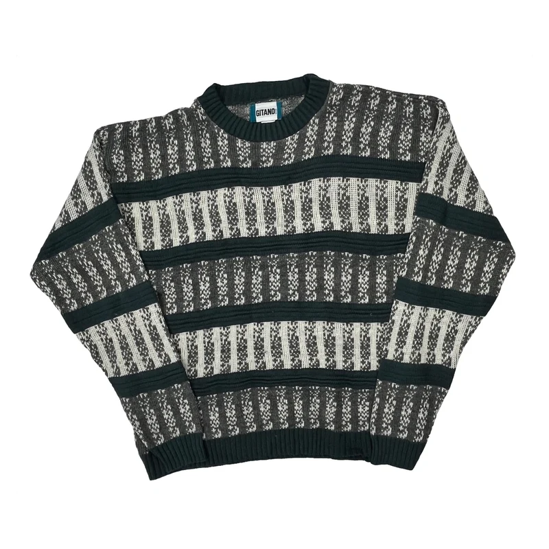 Gitano Striped Jumper - Medium Grey Acrylic