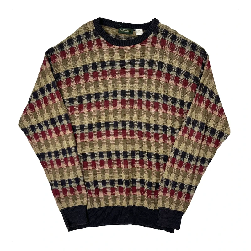 Saddlebred Checked Jumper - XL Multicoloured Cotton