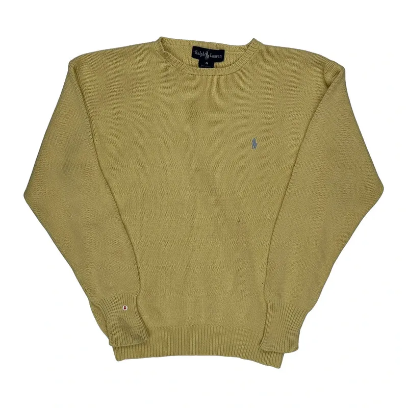 Ralph Lauren Chunky Knit Jumper - Medium Yellow Cotton