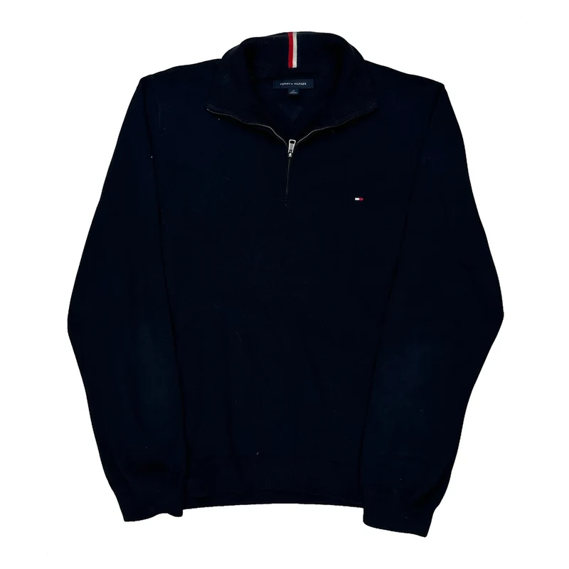 Tommy Hilfiger 1/4 Zip - Large Navy Cotton