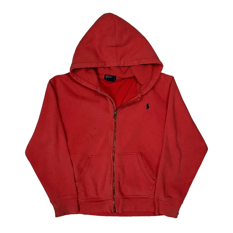 Polo By Ralph Lauren Hoodie - Medium Red Cotton